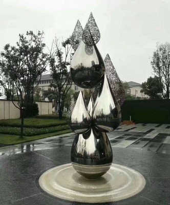 不銹鋼水滴雕塑 水滴造型雕塑效果 廣場不銹鋼景觀雕塑廠家